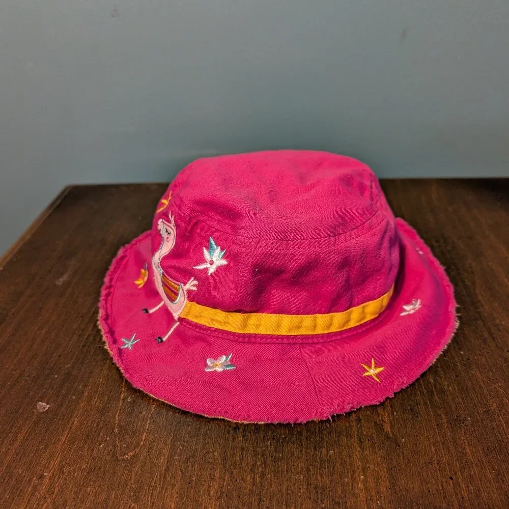 Cotton Stephen Joseph Bucket Hat Girls Pink Flower Llama